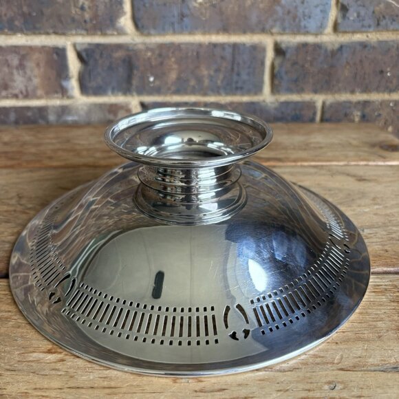 VTG Barker Brothers England Silver Plate Round Footed Reticulated Bowl Ornate - Picture 10 of 10